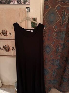 Susan Graver Black Sleeveless Tank Maxi Dress